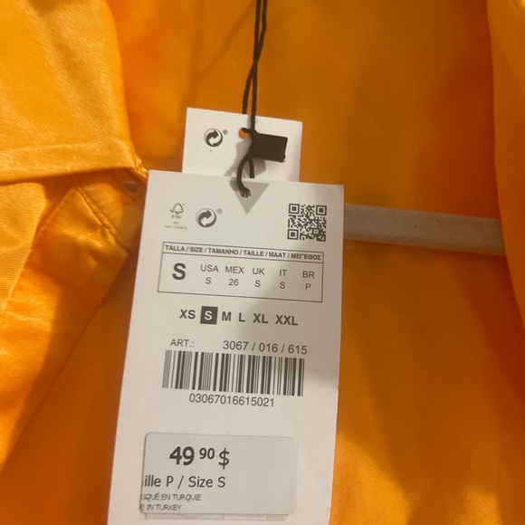Zara long sleeve satin orange top - Picture 5 of 5